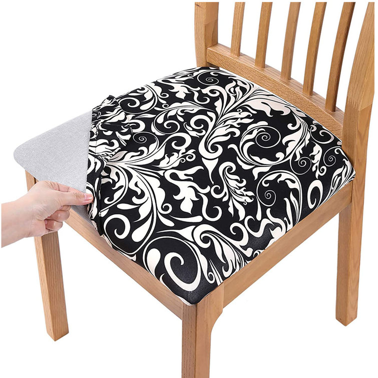 Charlton Home® Printed Box Cushion Dining Chair Slipcover Wayfair